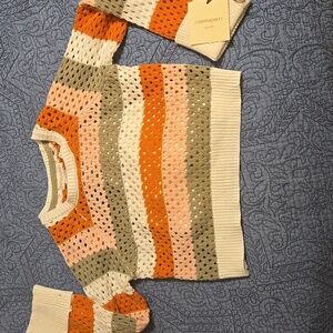 Cynthia Rowley Girls Sweater with White Cami Underneath Size Small/5-6 NWT